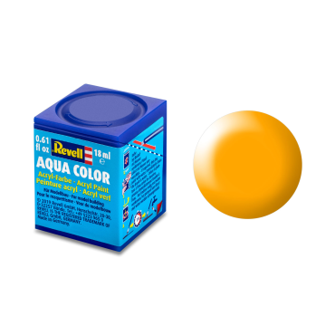 TINTA ACRÍLICA AQUA COLOR SOLÚVEL EM ÁGUA AMARELO LUFTHANSA SEDA 18ML 310 REVELL REV 36310